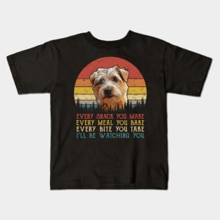 Vintage Every Snack You Make Every Meal You Bake Norfolk Terrier Kids T-Shirt